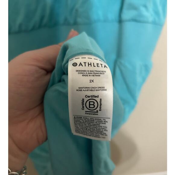 Athleta Dress Size 2X Teal Athletic Sleeveless Gym Yoga Comfort Loungewear Maxi - Picture 6 of 10